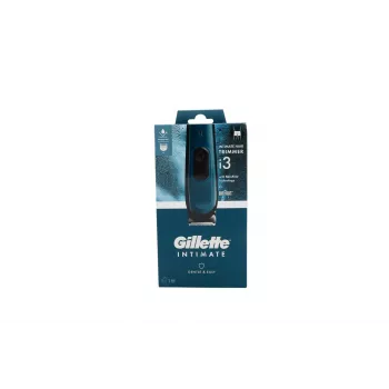 Gillette Intimate i3 elektrinis kūno kirpimo prietaisas vyrams, šlapiam ir sausam naudojimui, belaidis įkraunamas su 3 šukų antgaliais