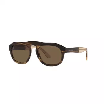 GIORGIO ARMANI AR8173-595873 Vyriški Akiniai nuo Saulės, Havana Acetato Rėmelis, Pilki Polikarbonato Lęšiai, 52mm