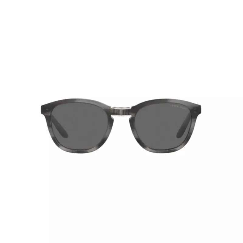 Giorgio Armani vyriški akiniai nuo saulės AR8170-5964B1 Havana acetatiniai kvadratiniai su mėlynais gradientiniais lęšiais