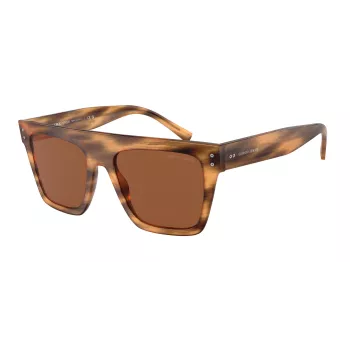 GIORGIO ARMANI AKINIAI AR8177-592173 Unisex Havana Ruda Kvadratiniai Acetatas 52/20/140 mm