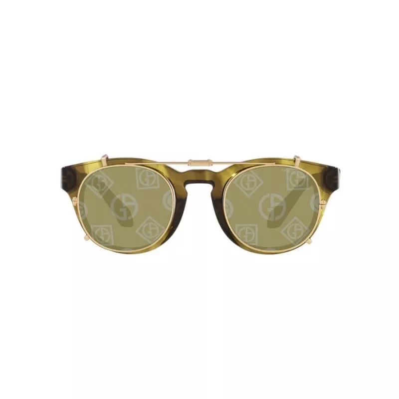 GIORGIO ARMANI Moteriški Akiniai nuo Saulės AR8190U59871W – Stačiakampis Acetato Rėmas, Pilki Lęšiai, 50/19/140 mm