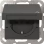 Gira 441428 SCHUKO lizdas su atlenkiamu dangteliu ir Safety Plus, System 55, antracito spalvos