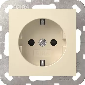 GIRA 445301 SCHUKO kištukinis lizdas su apsaugine užsklenda, System 55, kreminės spalvos