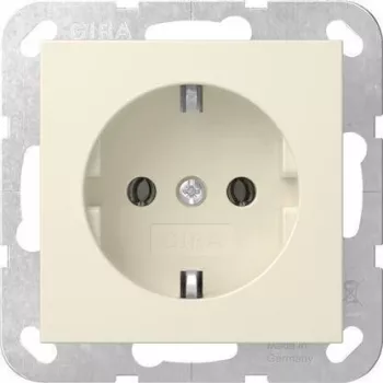Gira 446601 SCHUKO lizdas įleidžiamas be tvirtinimo nagų System 55 kreminės baltos blizgus