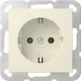 Gira 446601 SCHUKO lizdas įleidžiamas be tvirtinimo nagų System 55 kreminės baltos blizgus