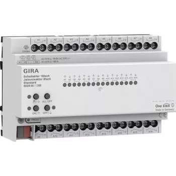 Gira KNX perjungimo ir žaliuzių/užuolaidų pavara 16/8 kanalų 16 A REG Plus su KNX Secure 502800
