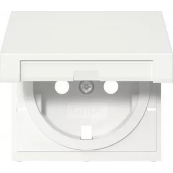 Gira SCHUKO lizdas su atlenkiamu dangteliu, grynai balta, modelis 492227