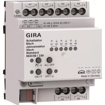 Gira Switch & Blind Actuator 6f/3f 16 A 502300