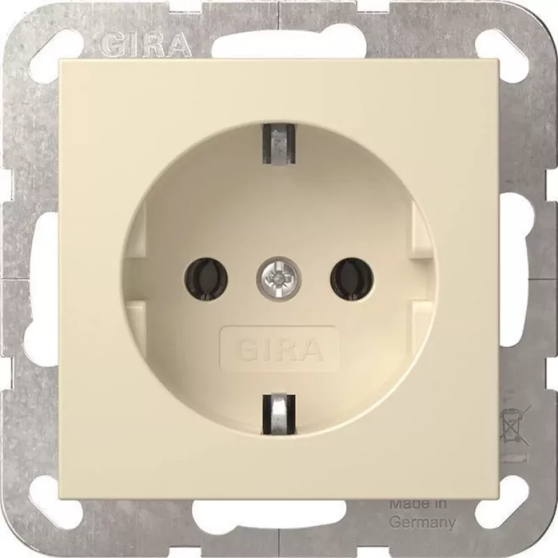 Gira System 55 SCHUKO lizdas kreminės spalvos (418801)