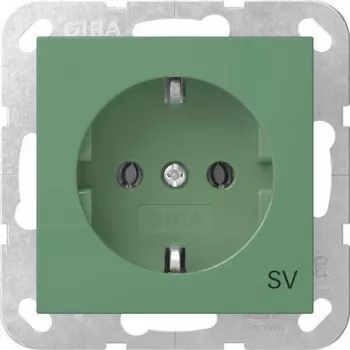 Gira System 55 SCHUKO kištukinis lizdas su padidinta apsauga nuo prisilietimo, žalias 4188107