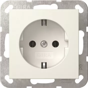 Gira System 55 SCHUKO elektros lizdas, grynas baltas, įleidžiamas, 16 A 446603