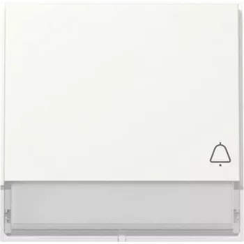 Gira TX44 dangtelis su varpelio ir šviesos simboliais, Pure White Silk Matte 367366