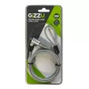 GIZZU 1,8 m Nano kombinacinis fiksavimo kabelis - 4 skaitmenų, perprogramuojamas, pintas plienas, Kensington Nano lizdui (juodas/sidabrinis)