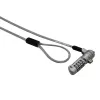 GIZZU 1,8 m Nano kombinacinis fiksavimo kabelis - 4 skaitmenų, perprogramuojamas, pintas plienas, Kensington Nano lizdui (juodas/sidabrinis)