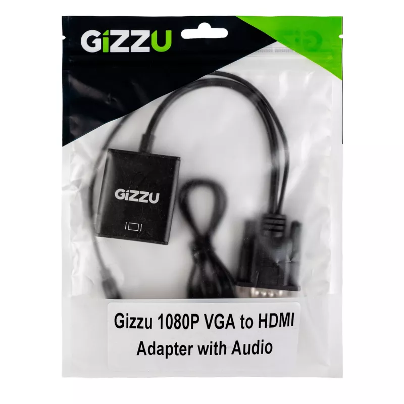 Gizzu 1080P VGA į HDMI adapteris su garsu