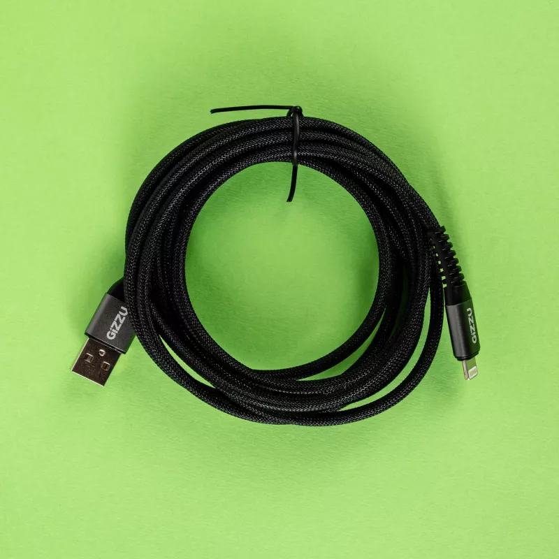 GIZZU 12W USB–Lightning 2 m laidas – MFi sertifikuotas greitas įkrovimas ir sinchronizavimas