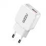 Gizzu 2-Port 20W GaN sieninis įkroviklis USB-C PD 3.0 + USB-A QC 3.0 greito įkrovimo adapteris - baltas