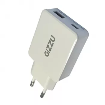 Gizzu 2-Port 65W GaN sieninis įkroviklis