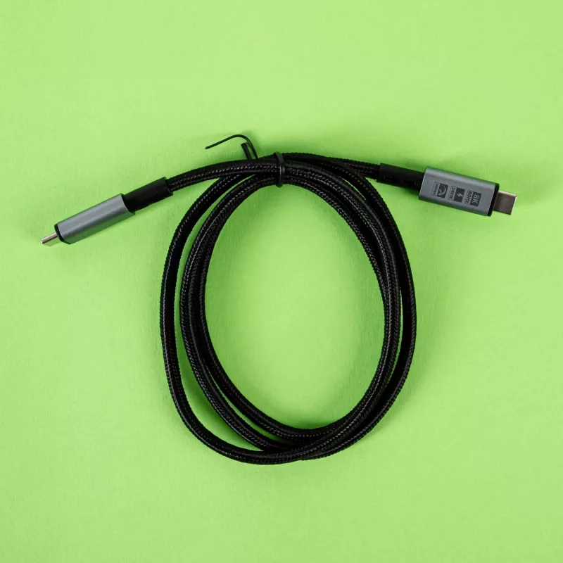 GIZZU 240W 20Gbps USB-C į USB-C pintas kabelis 1m juodas