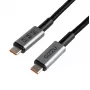 GIZZU 240W 20Gbps USB-C į USB-C laidas, 2 m, juodas