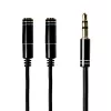 Gizzu 3-Pole garso skirstytuvo kabelis - juodas