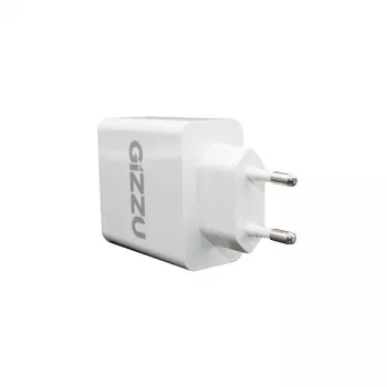 GIZZU 36W USB-C PD & QC3.0 dviejų prievadų sieninis įkroviklis - baltas