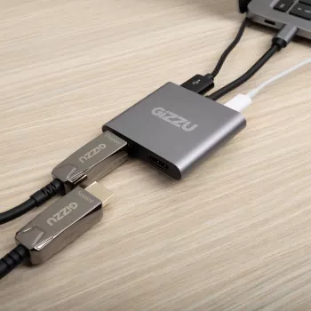 Gizzu 4-in-1 Type-C į dvigubą HDMI šakotuvas