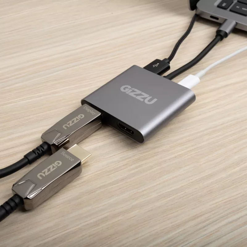 Gizzu 4-in-1 Type-C į dvigubą HDMI šakotuvas