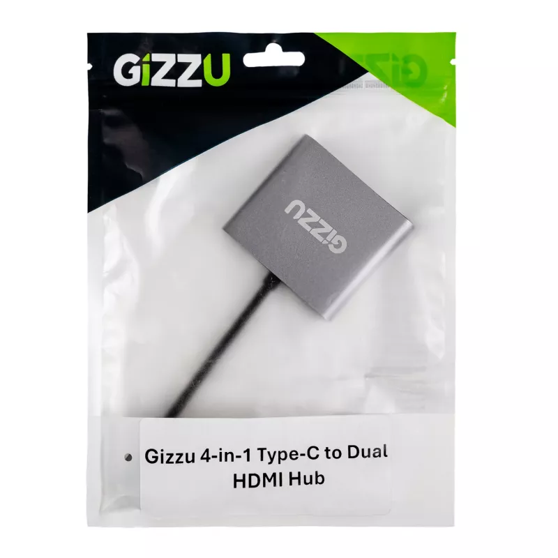 Gizzu 4-in-1 Type-C į dvigubą HDMI šakotuvas