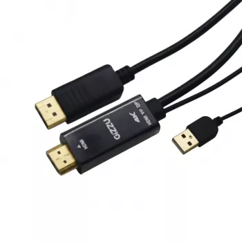 Gizzu 4K HDMI į DisplayPort aktyvus keitiklio kabelis 1,8 m juodas