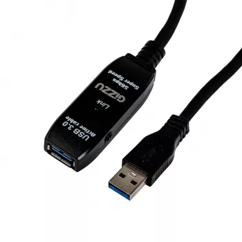 Gizzu USB 3.0 aktyvus prailginimo kabelis 5 m - juoda