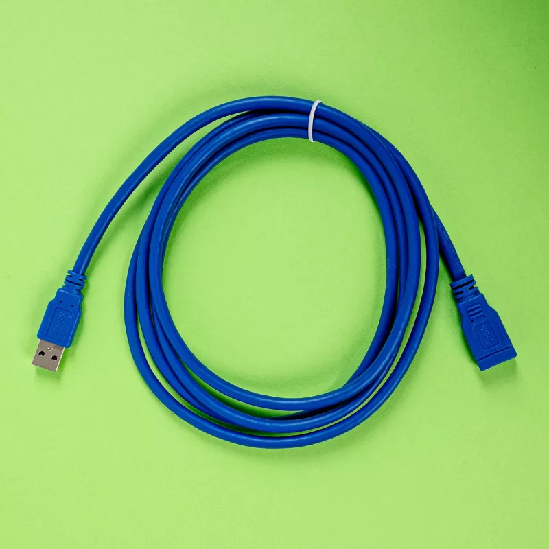 Gizzu USB 3.0 prailginimo laidas 2m – 5Gbps, vyriška į moterišką jungtį, juodas