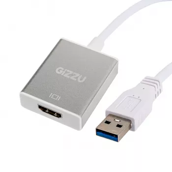 Gizzu USB 3.0 į HDMI adapteris - Full HD 1080p vaizdo išvestis, juodos spalvos