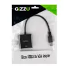 Gizzu USB 3.0 į VGA adapteris – Full HD 1080p išorinis vaizdo keitiklis, USB-A vyriškas į VGA moterišką, maitinamas iš USB, juodos spalvos