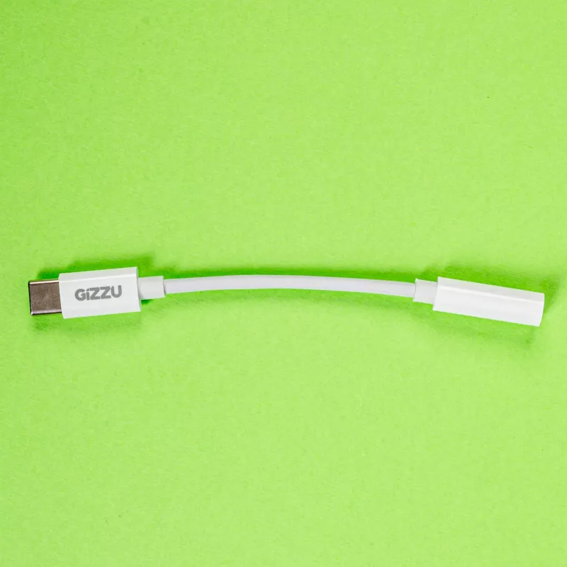 Gizzu USB Type-C į 3,5 mm AUX garso adapteris – baltas