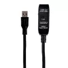 Gizzu USB3.0 Active Extension Cable 10m – 5Gbps SuperSpeed kartotuvas su signalo stiprintuvu, USB-A patinas į patelę, maitinamas iš magistralės su papildomu DC prievadu, juoda