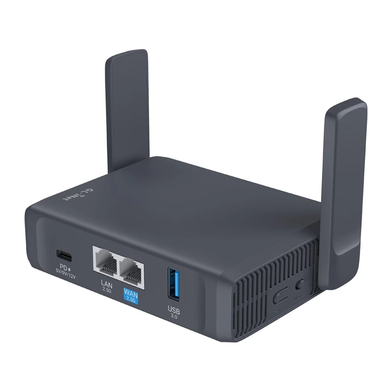 GL.iNet Slate 7 AC750 dviejų dažnių gigabitinis belaidis maršrutizatorius su OpenWrt, USB 2.0, MicroSD lizdu, VPN palaikymu