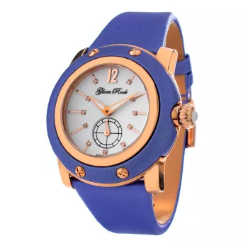 GLAM ROCK GR10050 Miami Collection Moteriškas Laikrodis 46mm Baltas Odinis Dirželis Šveicariškas Kvarcinis