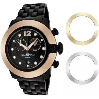 GLAM ROCK GR32183 Vyriškas Šveicariškas Kvarcinis Laikrodis 44mm Juodas Silikoninis
