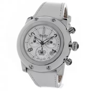 GLAM ROCK Woman GR10101W 46mm Šveicariškas kvarcinis laikrodis su baltu silikoniniu dirželiu