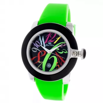 GLAM ROCK Women's Miami Beach Chronograph Watch GR32038 - 44mm nerūdijančio plieno korpusas, baltas silikoninis dirželis, Šveicariškas kvarcas