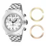 Glam Rock Miami Beach chronografinis laikrodis GR32154 – 44 mm nerūdijančio plieno korpusas, baltas silikoninis dirželis, šveicariškas kvarcinis mechanizmas