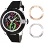 GLAM ROCK Moteriškas Laikrodis GR32018 Miami Collection 44mm Šveicariškas Kvarcinis Nerūdijantis Plienas Oda Juodas
