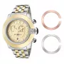 Glam Rock moteriškas laikrodis GR32159 (44 mm) – šveicariškas kvarcinis, baltas perlamutro ciferblatas, silikoninė apyrankė