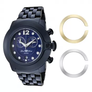 GLAM ROCK Moteriškas Laikrodis GR32161 (44 mm) – Baltas Keraminis Šveicariškas Kvarcinis