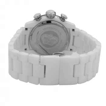 GLAM ROCK Moteriškas Laikrodis GR50116D (42mm) – Šveicariškas kvarcinis, baltas perlamutrinis ciferblatas, balta silikoninė juosta