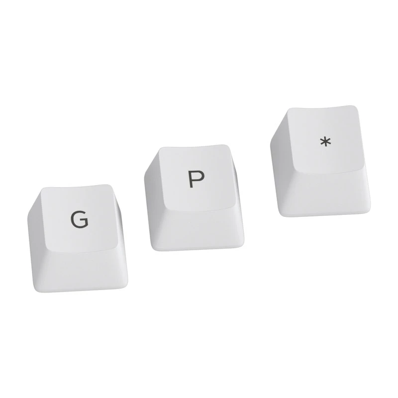 Glorious GPBT Keycaps – 115 PBT klavišų, ISO, ES išdėstymas, Arctic White