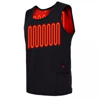 GLOVII GV2XL šildomas liemenė - unisex, elastinga, USB maitinimas, 5 šildymo zonos, 3 šilumos lygiai, juoda, S-2XL