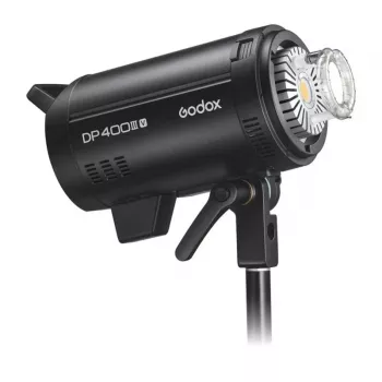 Godox DP400IIIV 400Ws studijos blykstė su 30W LED modeliavimo lempa, 2.4G belaidė X sistema, Bowens tvirtinimu, 5600K