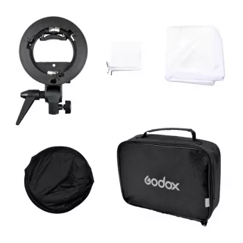 Godox SFUV6060 S-Type Speedlite Bracket su 60x60cm Softbox ir Nešiojimo Dėklu